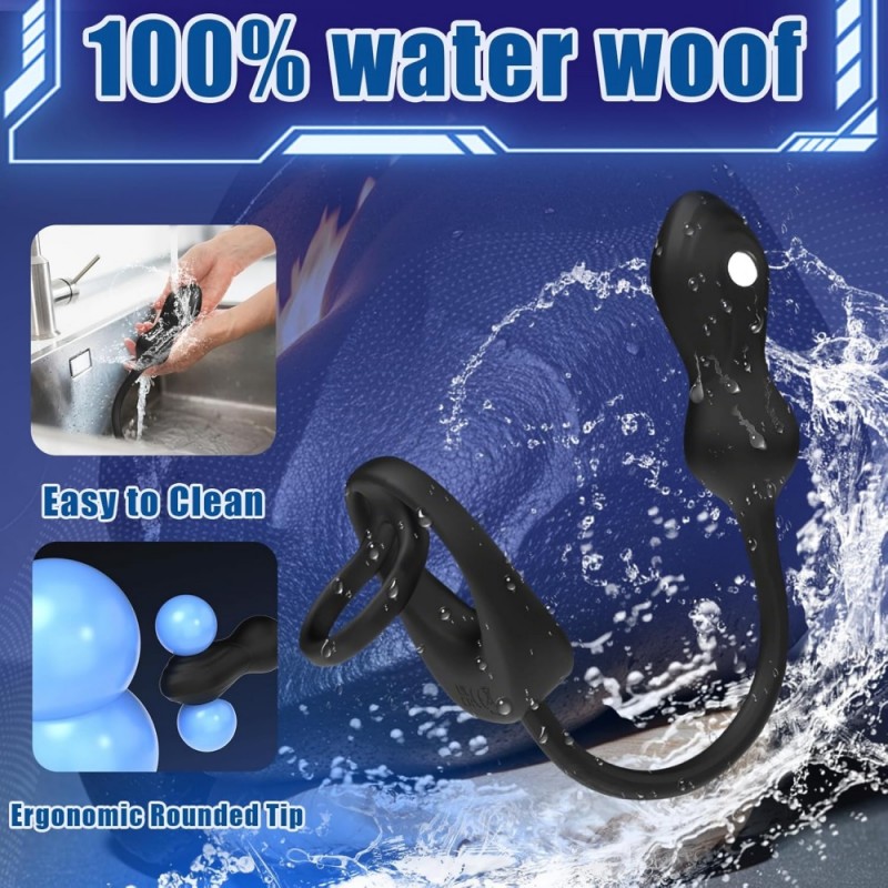 prostate massager with remote 10 vibration & 3 estim mode safe material