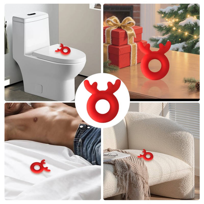 venusfun christmas series red reindeer cock ring safe material