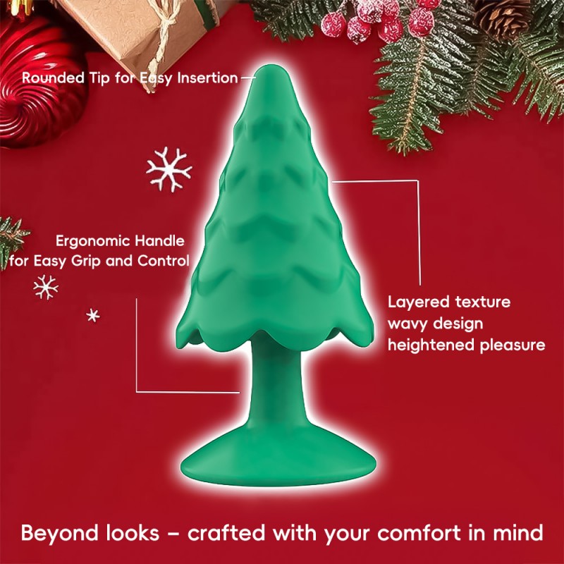 venusfun christmas tree shaped silicone butt plug waterproof