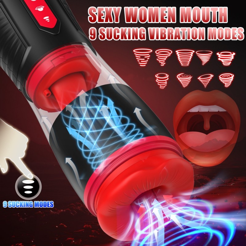 Venusfun Dream Horse Automatic Licking and Suction Male Masturbator black body with red sleeve