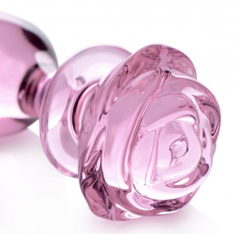 xr brands booty sparks pink rose glass anal plug safe material
