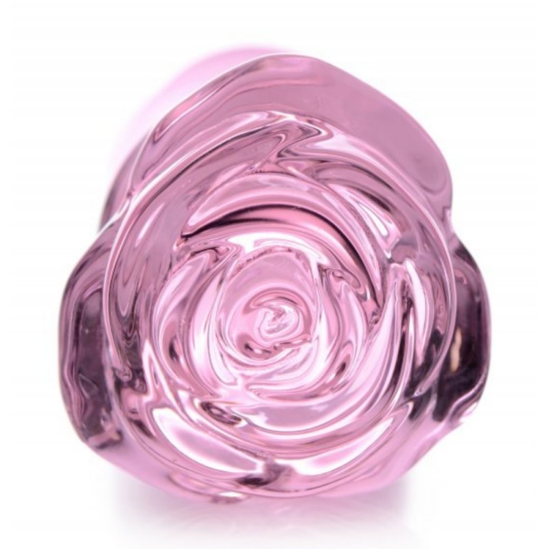xr brands booty sparks pink rose glass anal plug easy use