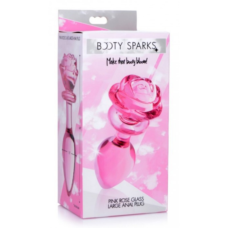xr brands booty sparks pink rose glass anal plug fast shipping