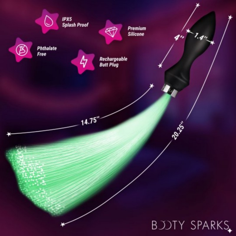 xr brands vibrating silicone optical fiber butt plug new type