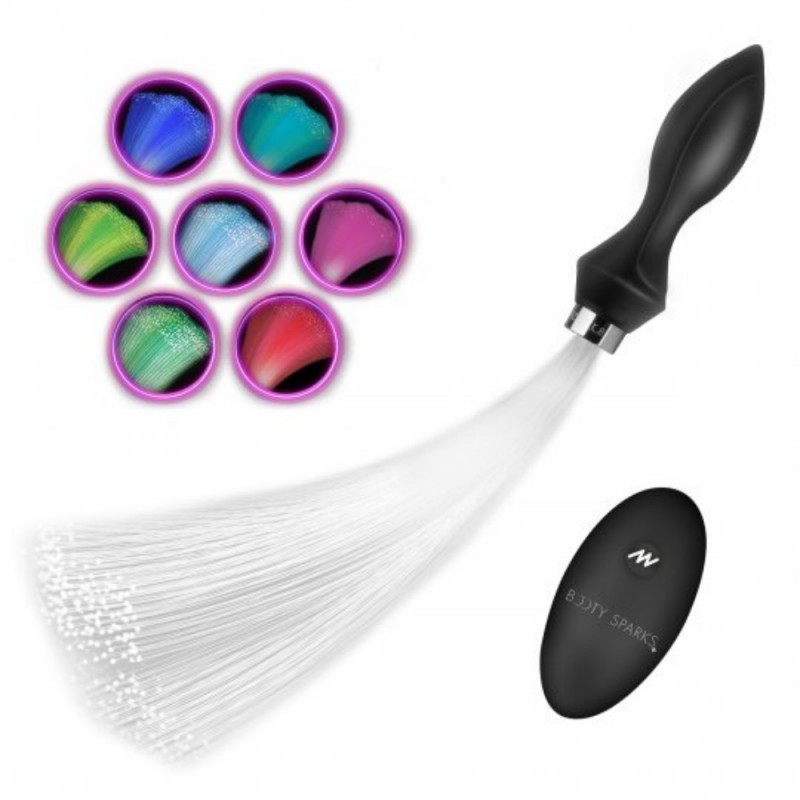 xr brands vibrating silicone optical fiber butt plug easy clean