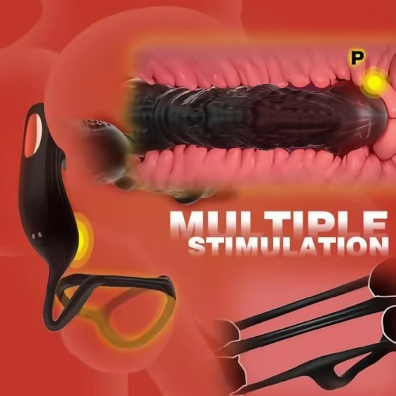 fast thrusting big size veiny prostate massager with cock ring new type