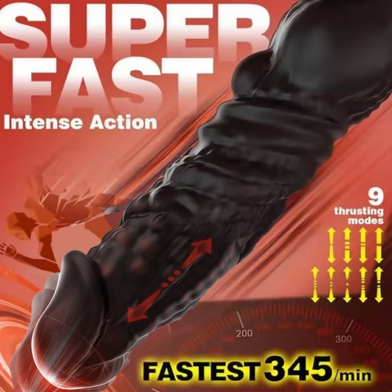 fast thrusting big size veiny prostate massager with cock ring safe material