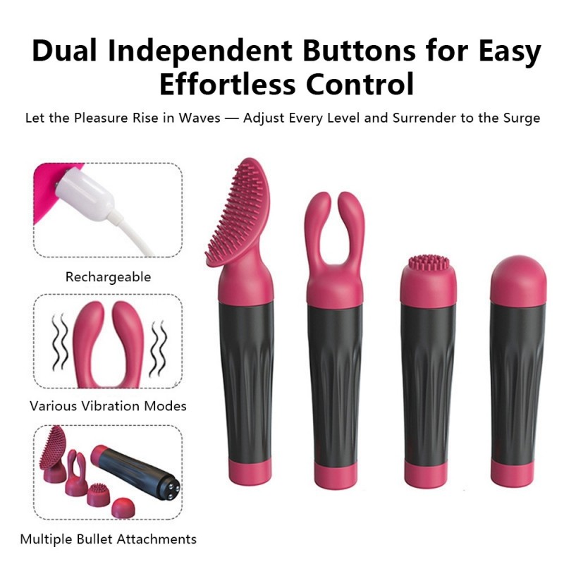 venusfun 4 in 1 mini wand vibrator 10 multi-speed vibe waterproof