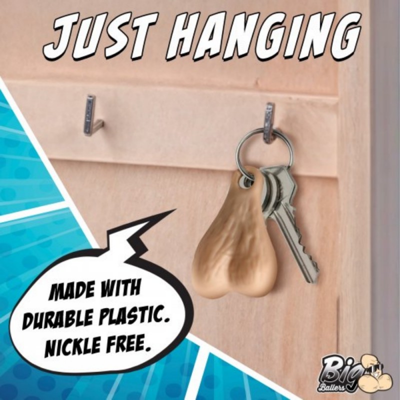 xr brands big ballers keychain big nuts shaped christmas prank gift safe material