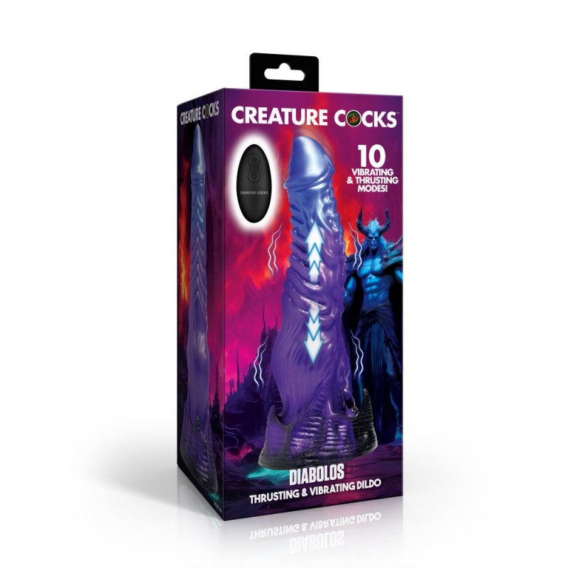 xr brands creature cocks demon thrusting & vibrating dildo oversize