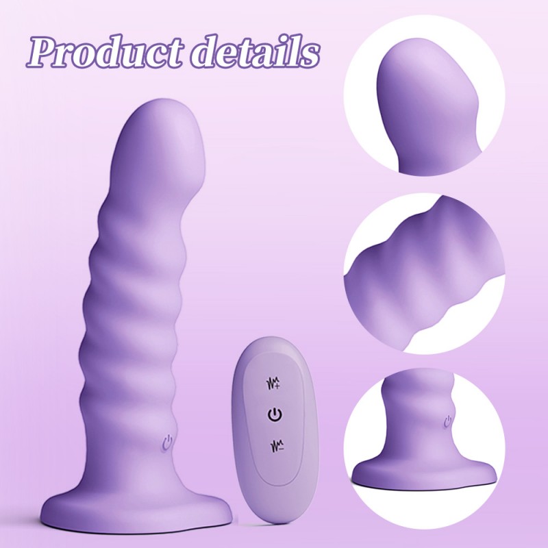 ns novelties ribbed 6in remote control vibrating silicone thick dildo safe material