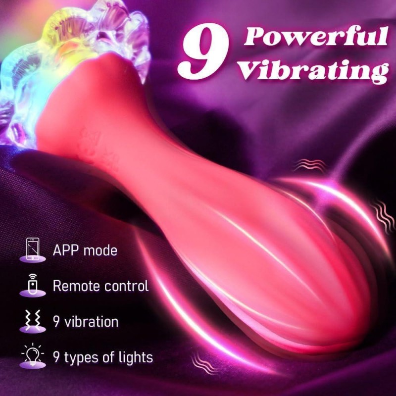 venusfun crystal rose lights vibrating anal plug safe material