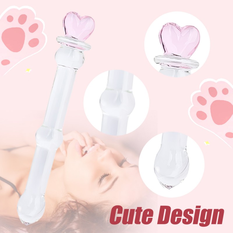 venusfun 7in heart top glass dildo anal dildo waterproof