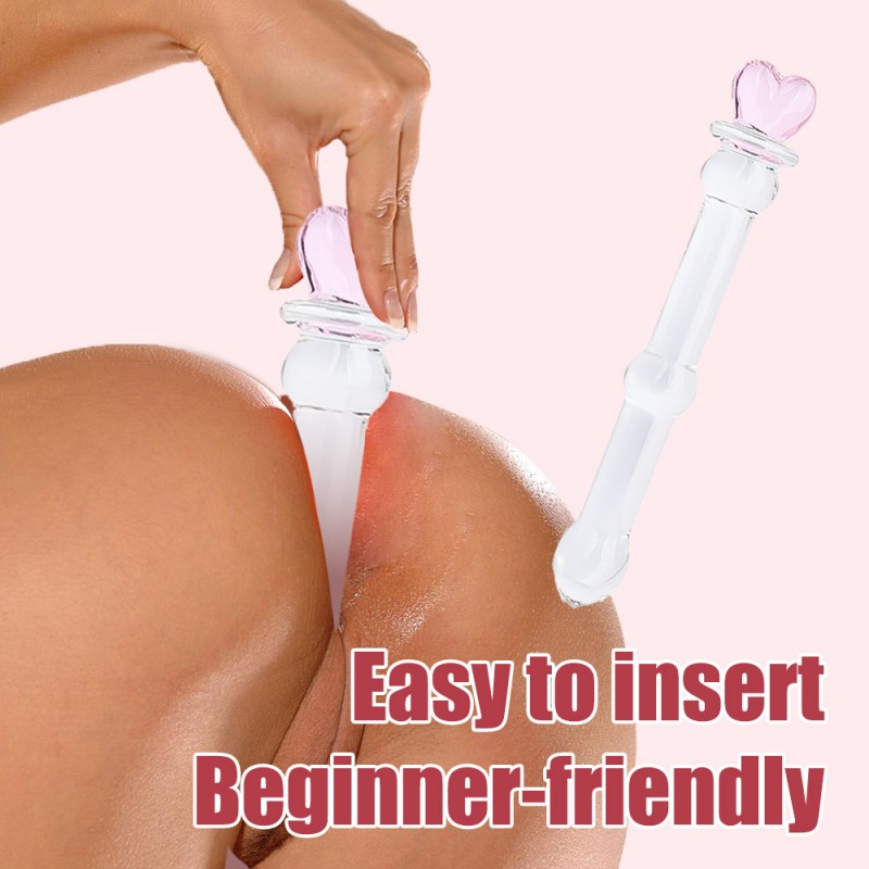 venusfun 7in heart top glass dildo anal dildo safe material