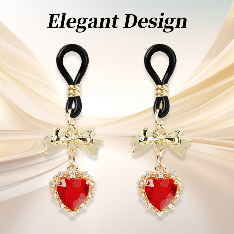 venusfun luxurious red gemstone adjustable nipple clips waterproof