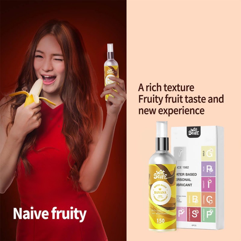 wet stuff banana flavored edible water-based lubricant nice tease