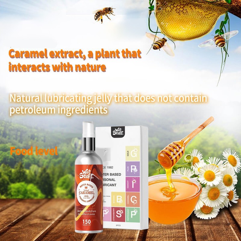 wet stuff caramel edible lubricant gel safe material