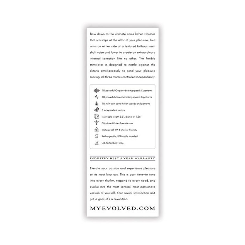 evolved bow down g spot rabbit vibrator textured shaft