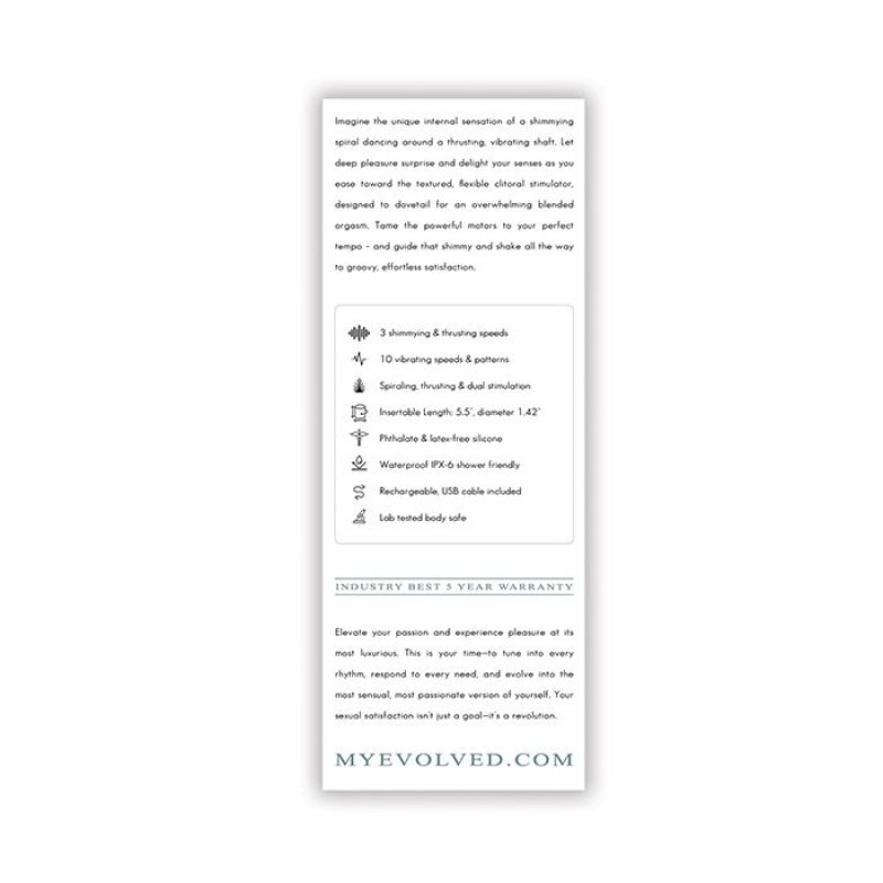 evolved the shimmy silicone thrusting vibrator