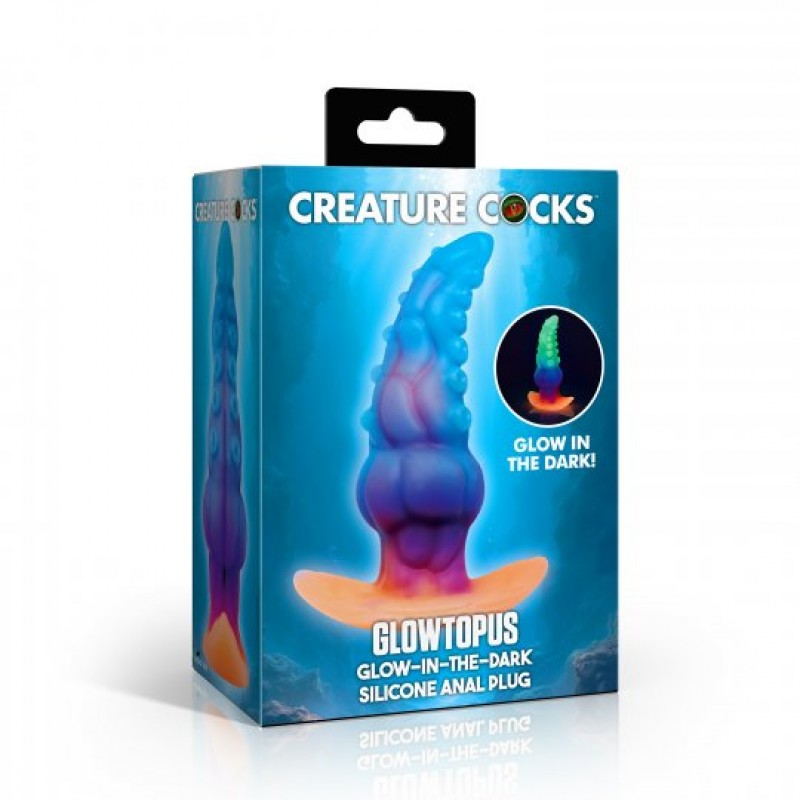 textured tentacle glowtopus anal plug for intense male orgasm