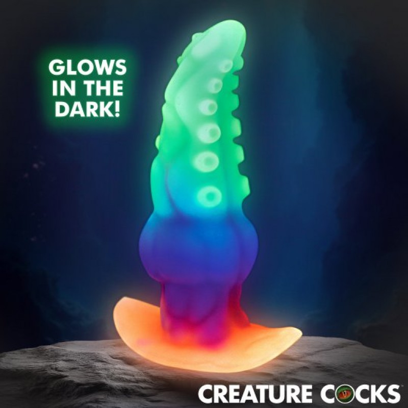 silicone anal plug glow-in-the-dark tentacle for male orgasm