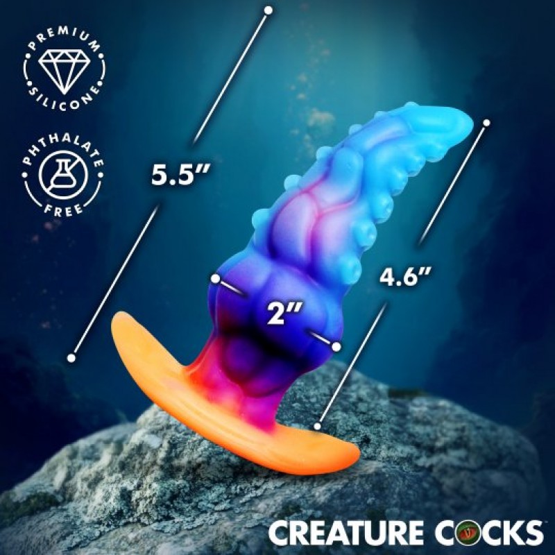 glowtopus anal plug firm flexible silicone tentacle 2 inch