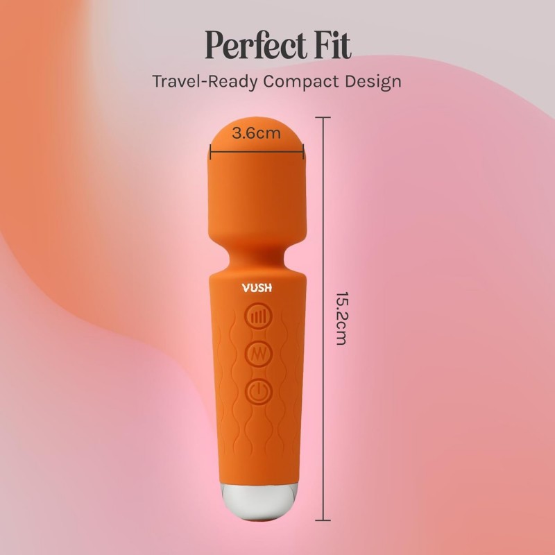 vush mini magic wand vibrator 20 vibration modes 8 speeds