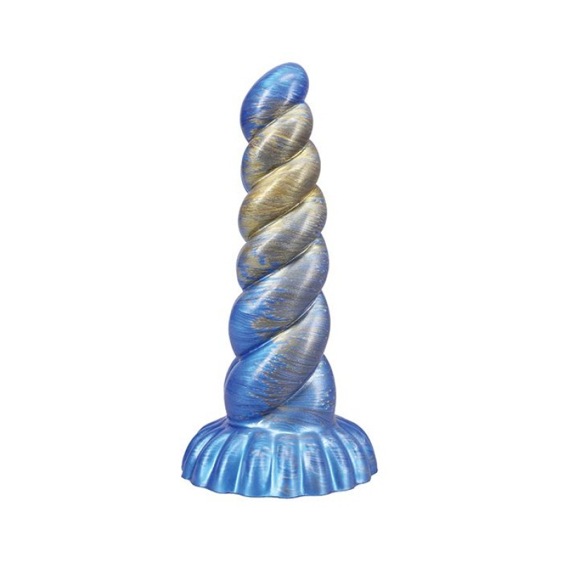 textured fantasy silicone dildo with suction base