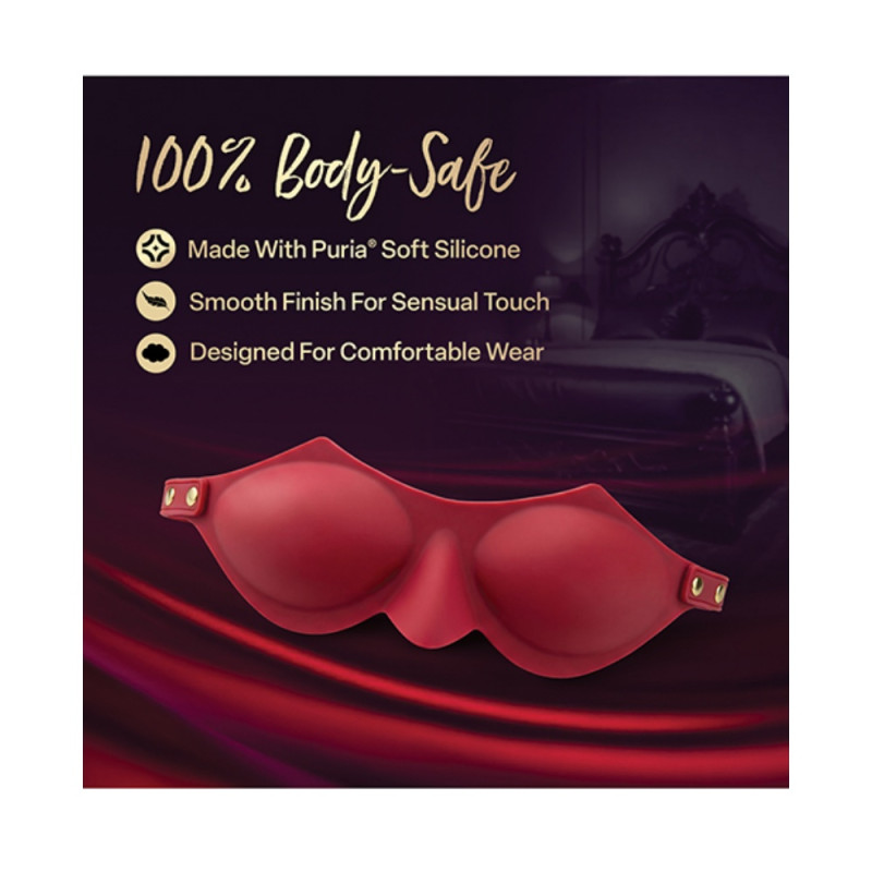 blush red black blindfold sensory play accessory