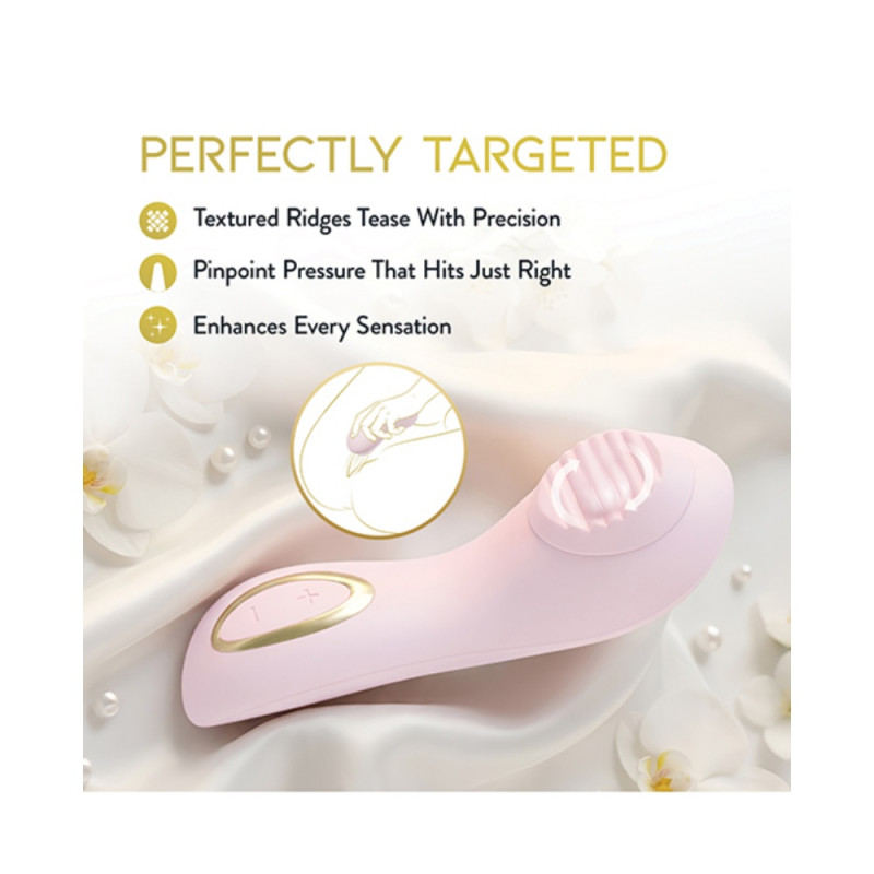 blush dahlia clitoral stimulator with rotating pearl