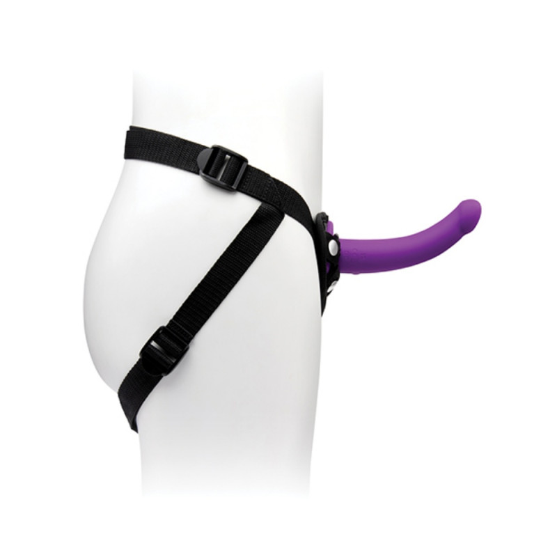 together tilt curved vibrating strap on dildo
