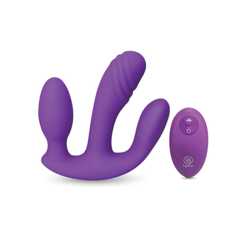 silicone triple pronged vibrator 10 vibration modes female pleasure toy purple