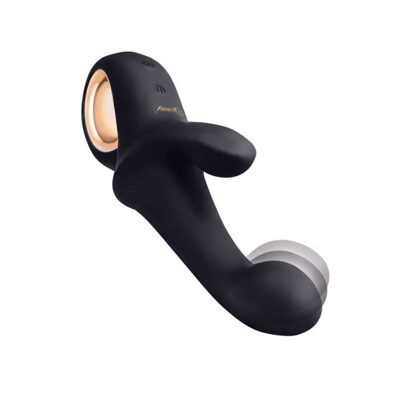 black silicone flexible clitoral teaser dual motor vibrator