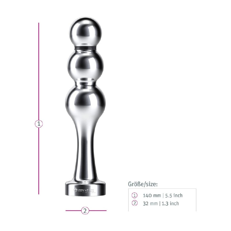 mystim bold boris e stim compatible metal dildo