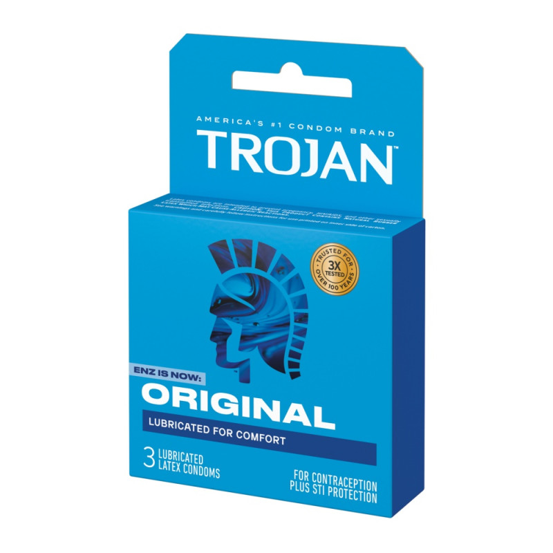 trojan enz classic lubricated condoms box of 3