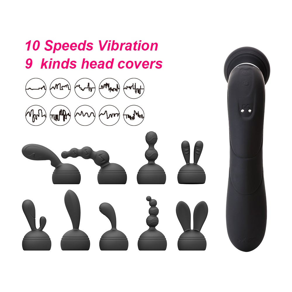 Max AV Wand Massager Vibrator Vibration Modes and Head Covers