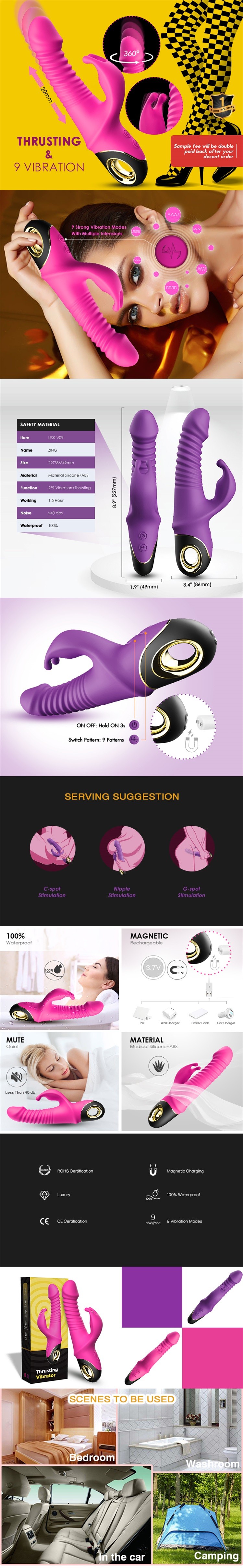 V09 Zing Rotating Thrusting Vibrator