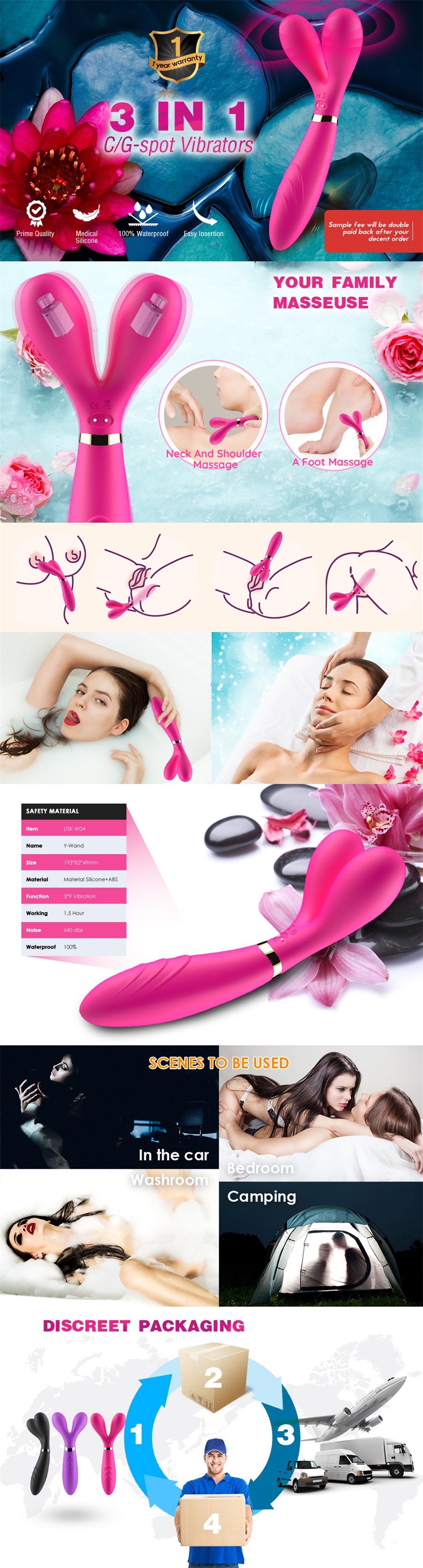 W04 Y-Wand Dual-head Massager