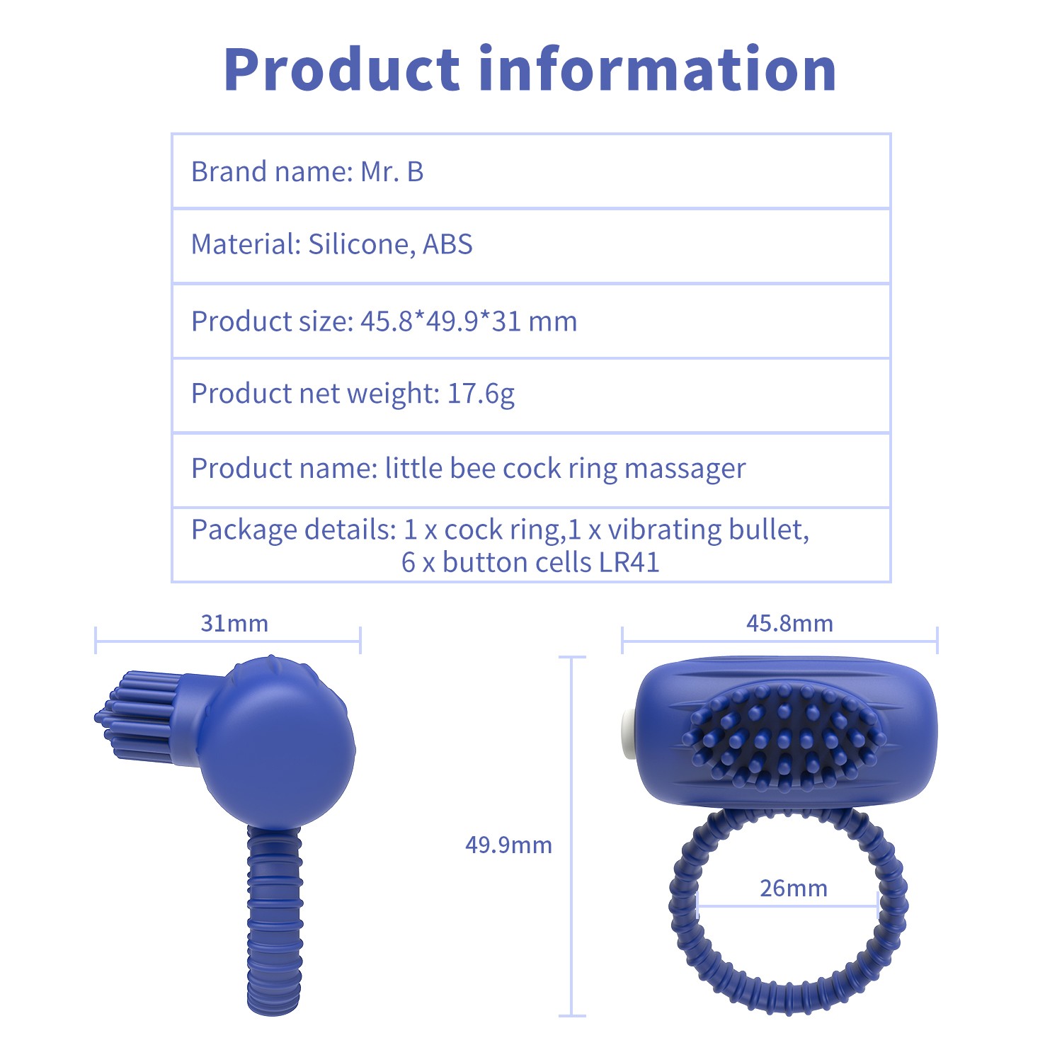 Wowyes M13 Little Bee Cock Ring information