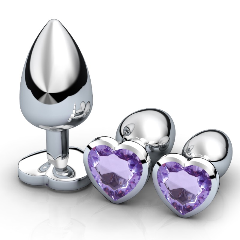 Three Hearts Gem Anal Plug Set