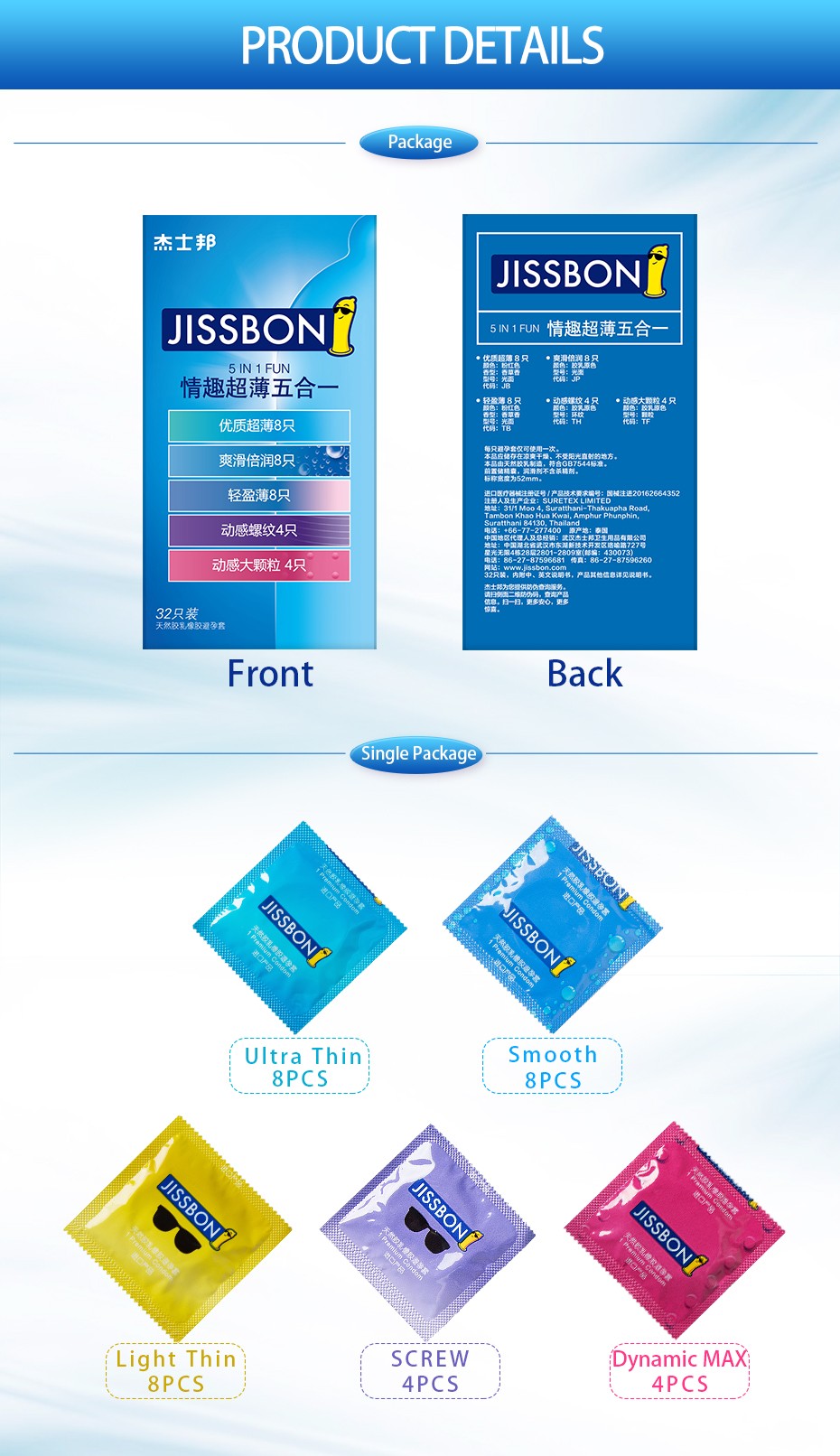 jissbon Condoms 32pcs/pack