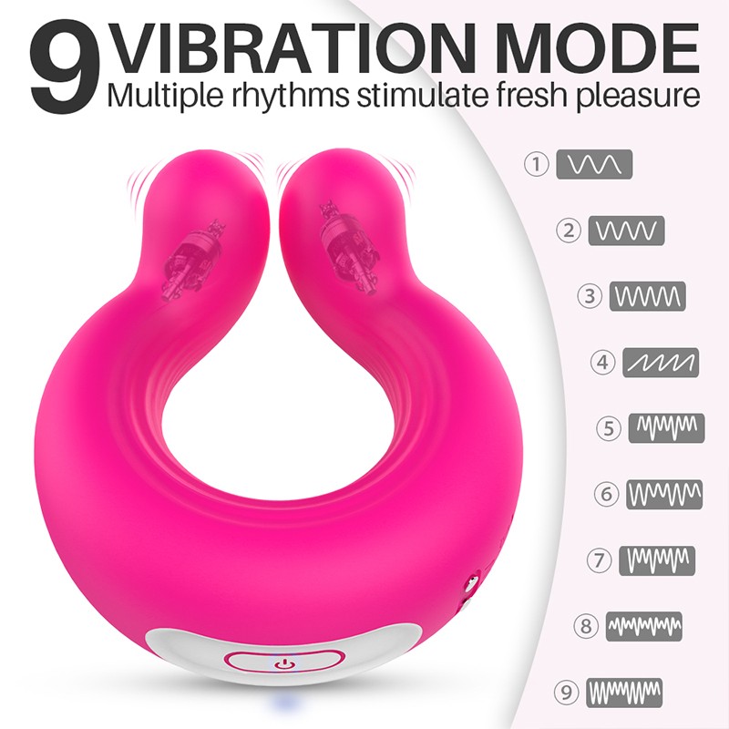 Clitoris Vibrating Penis Ring & Nipple Toy