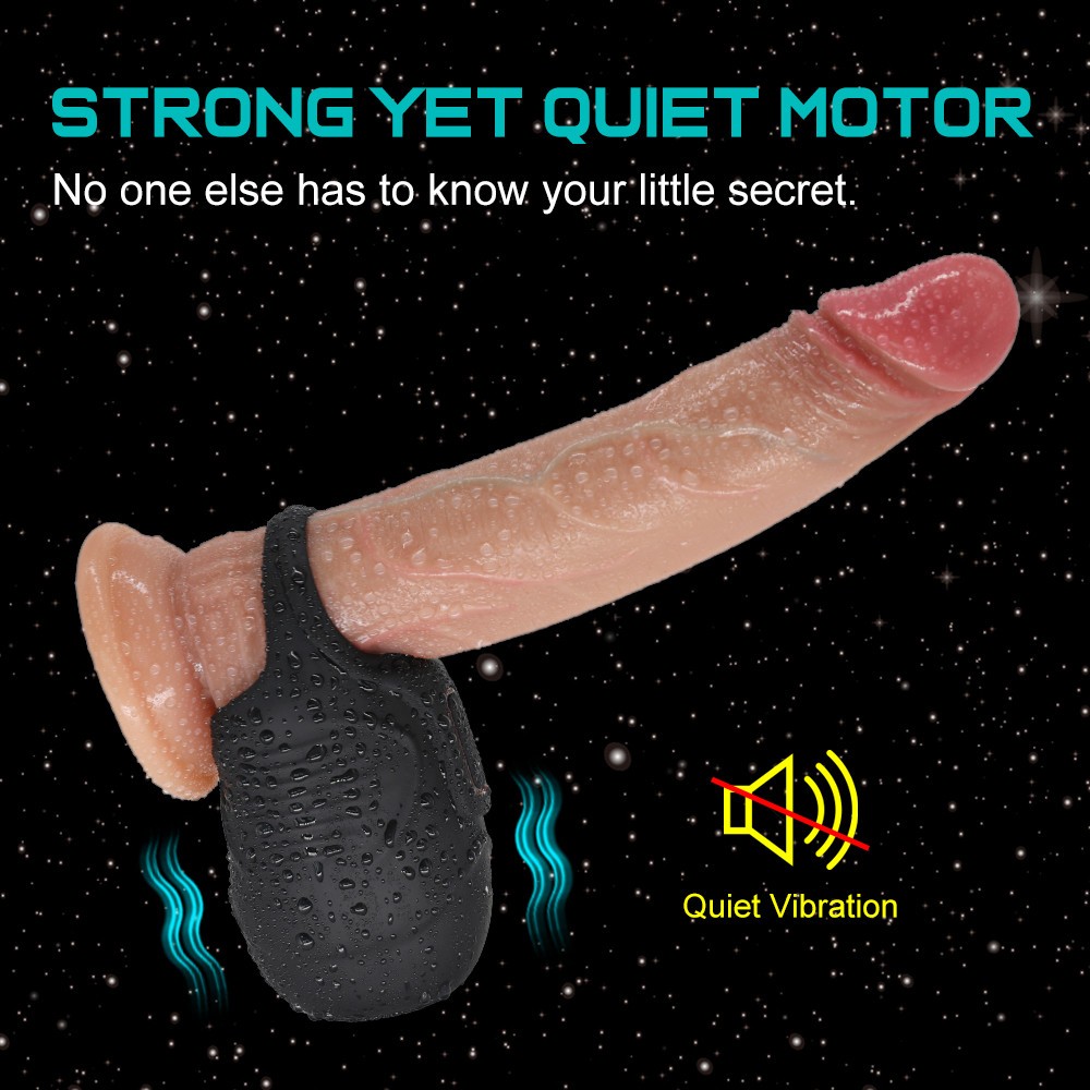 Venusfun Black Silicone Testicular Massager quiet motor