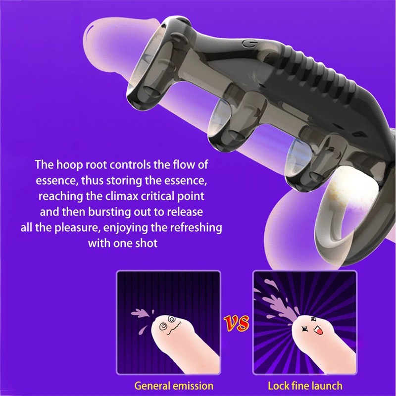 Silicone Delay Ejaculation Vibrating Penis Sleeve