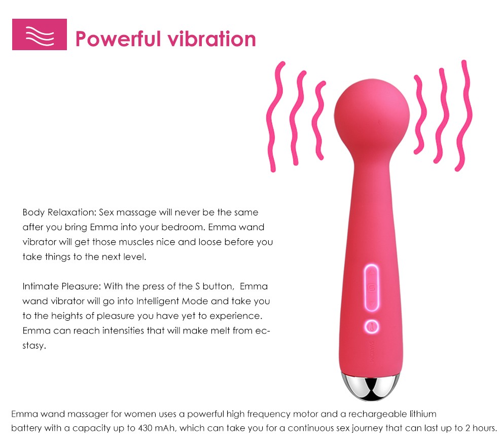 SVAKOM Mini Emma Powerful Electric Wand Massager Rechargeable Vibrator For Females