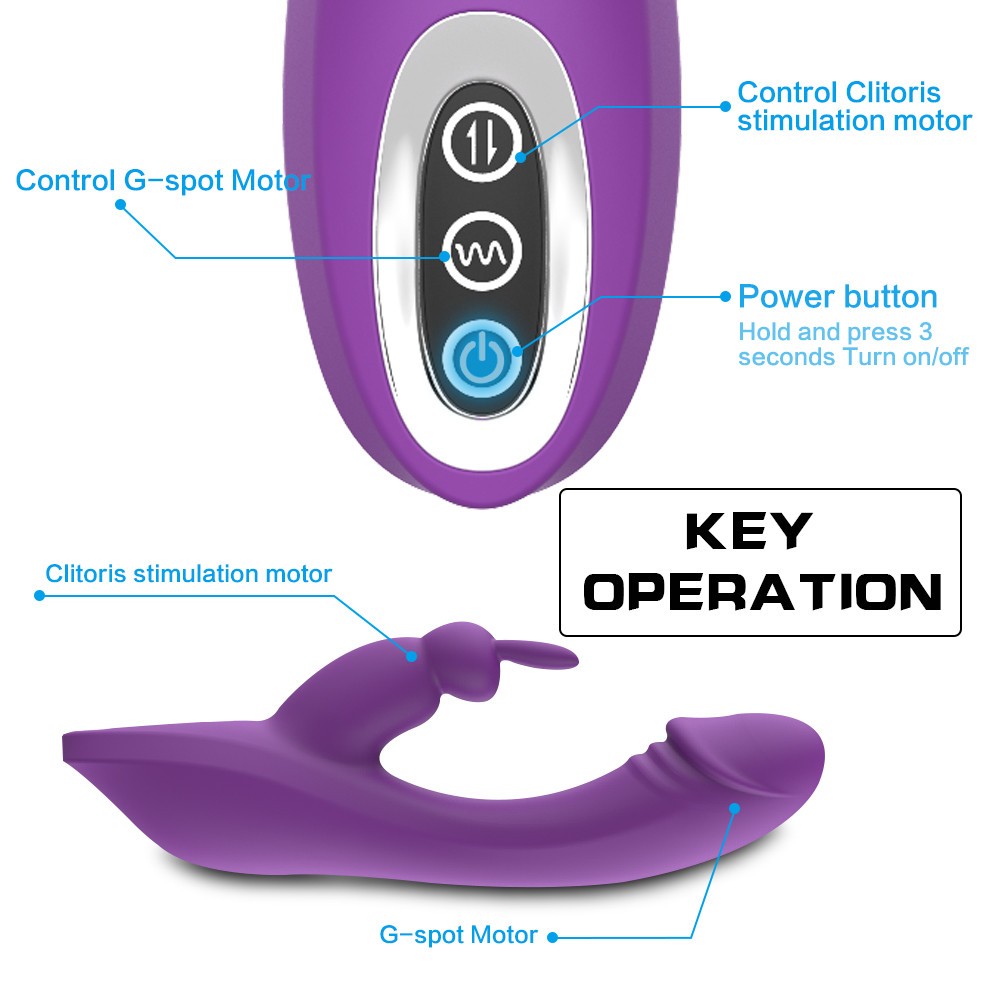 AixiAsia G Spot Dual Motor Clitoral Vibrator With Bunny Ears A0079