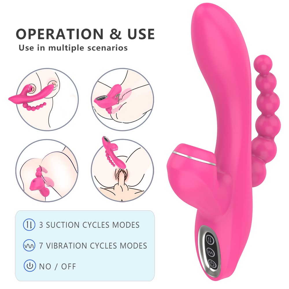 AixiAsia Triple Stimulation Clitoral Sucking Vibrator A0139