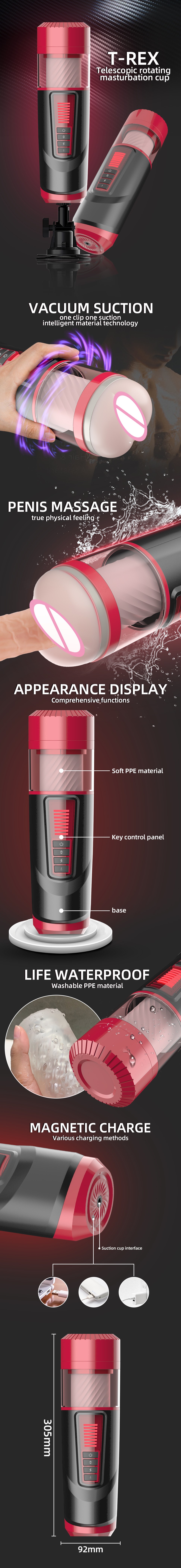 Dibe T-Rex High Quality Retractable Masturbation Cup DB-2060