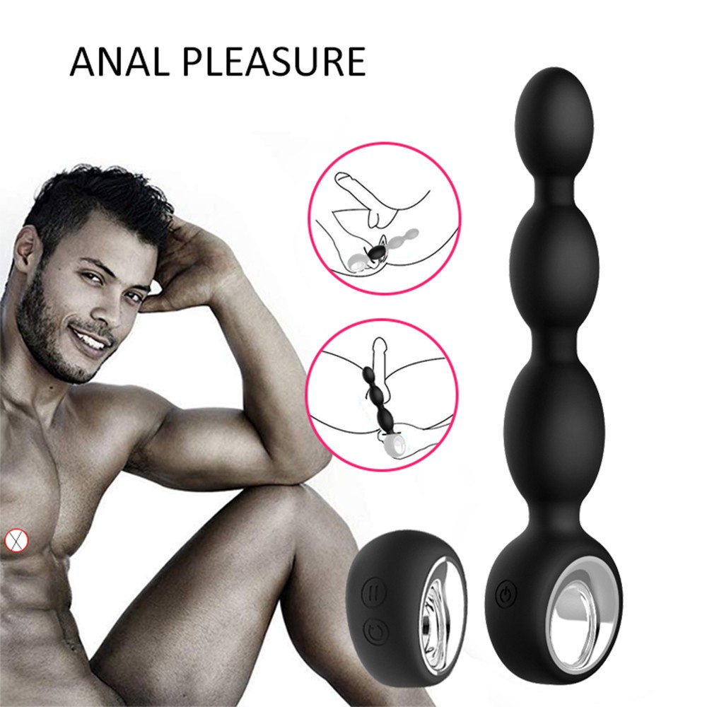 AixiAsia Vibrating Anal Beads Butt Plug With Remote Control A0084