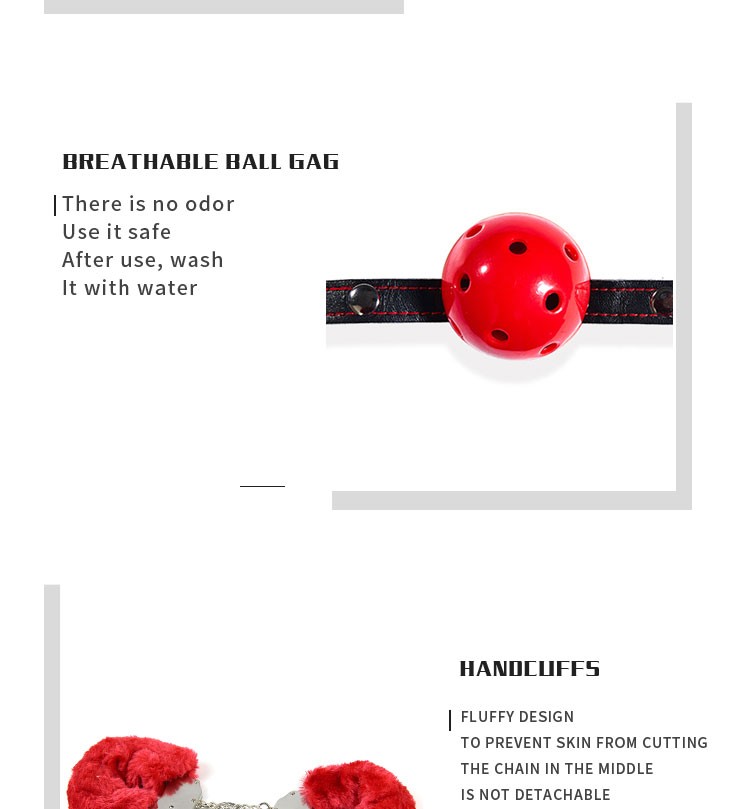 Roomfun Bondage Ball Gag With Plush Handcuffs PR-009